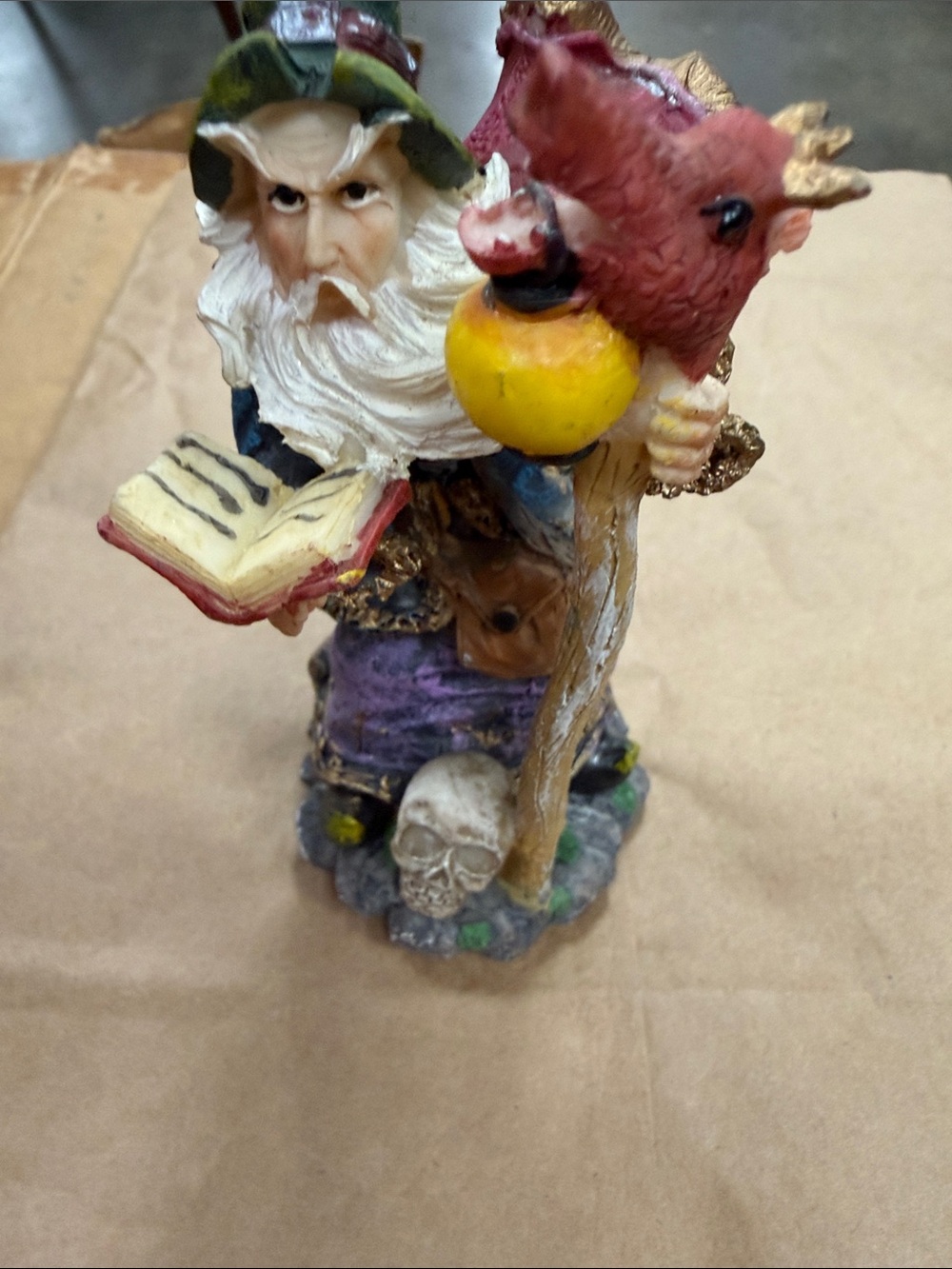 Hand-Painted Wizard Figurine - Multicolor Decorative Accent